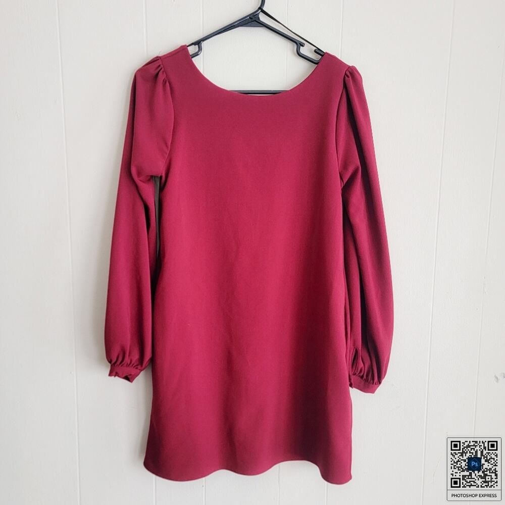 Lulus Status Update Wine Red Mini Shift Dress - image 2